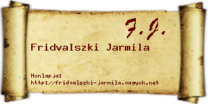 Fridvalszki Jarmila névjegykártya